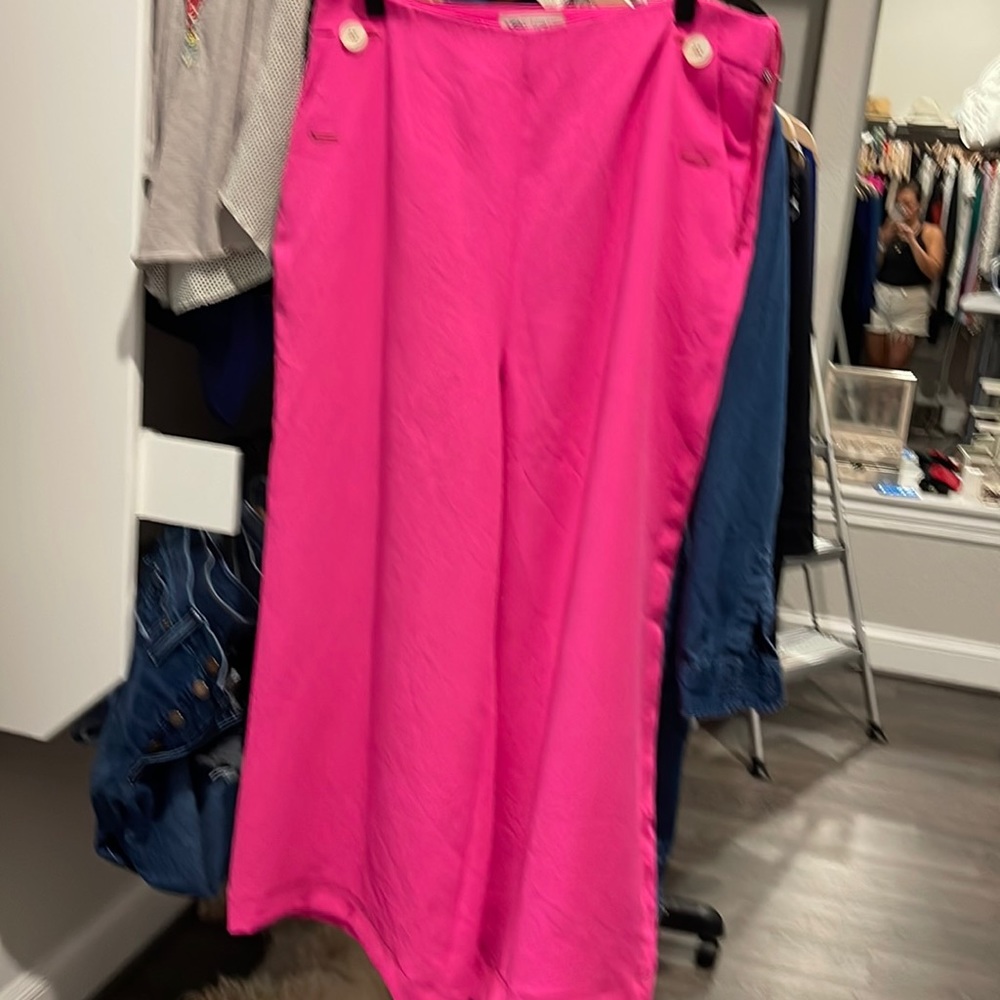 Jcrew pink cropped wide leg sailor pant 25”inseam size 12